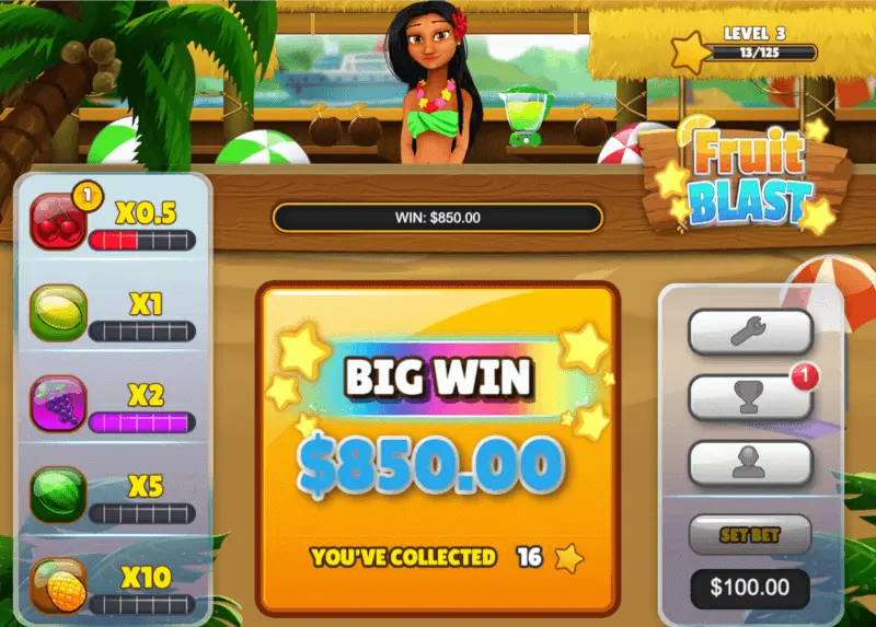 Win big with bonus cards at Fruit Blast